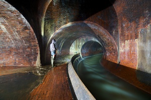 Outfall B overflow chamber (Hulme Flume)